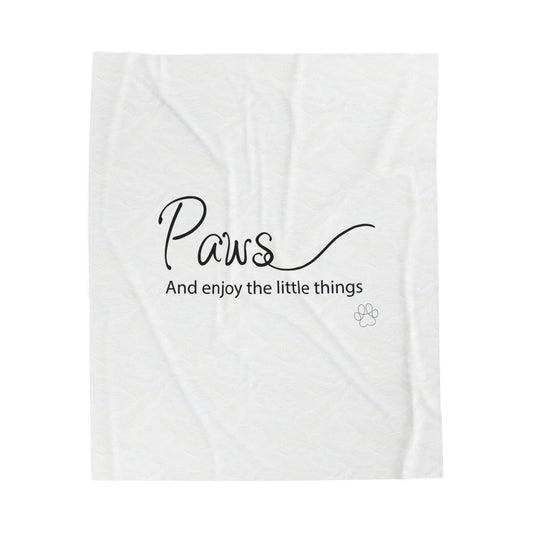 Paws and Enjoy -Velveteen Plush Blanket